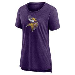 Minnesota Vikings Women's Distressed Tri-Blend T-Shirt Purple
