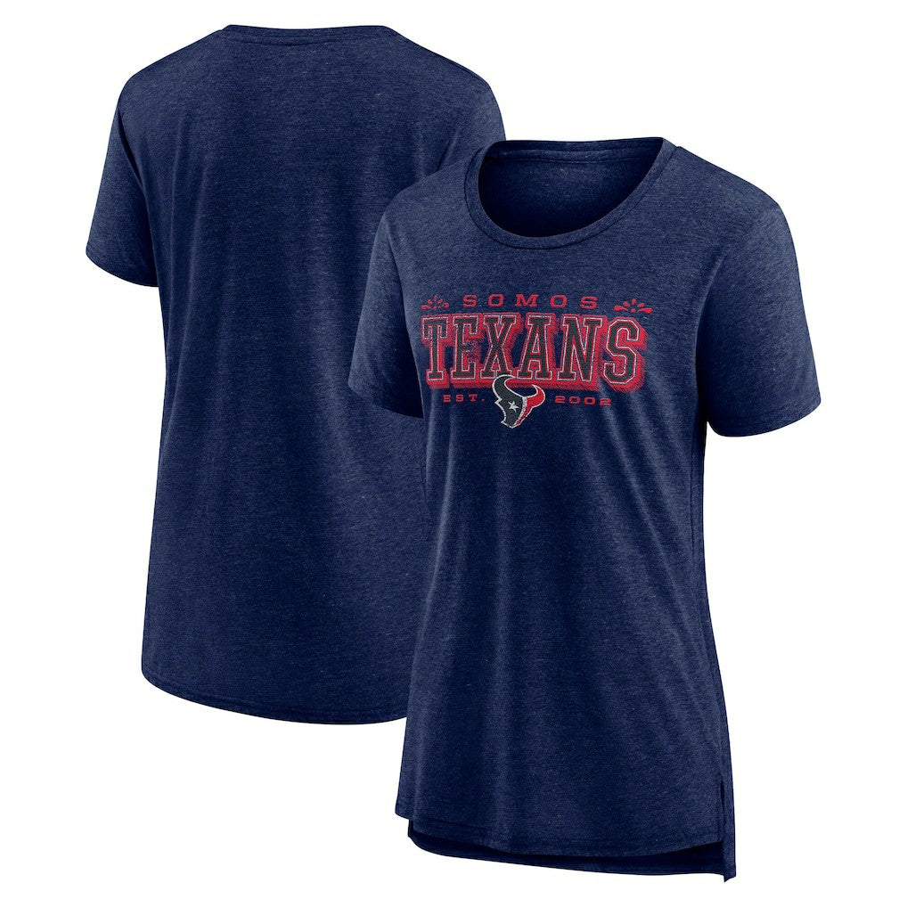 Nike Houston Texans Women's Vintage Graphic Tri-Blend Scoop Neck T-Shirt Navy