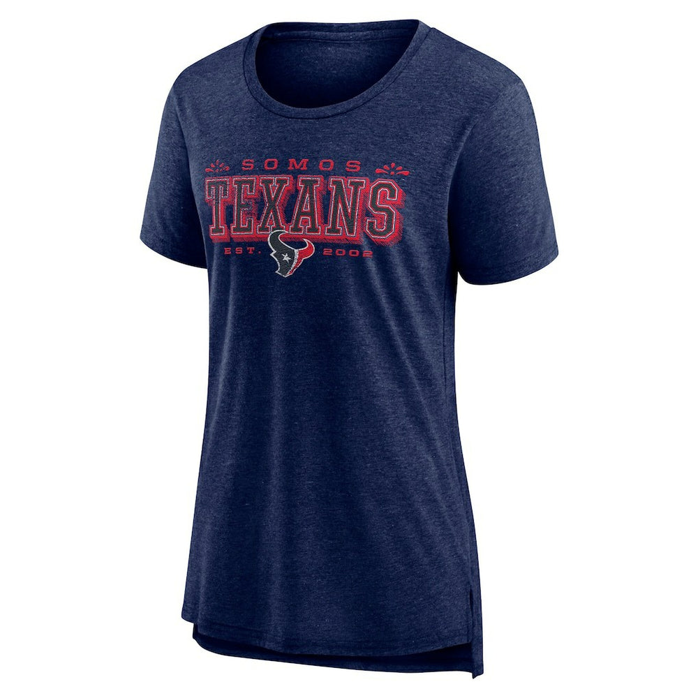 Nike Houston Texans Women's Vintage Graphic Tri-Blend Scoop Neck T-Shirt Navy