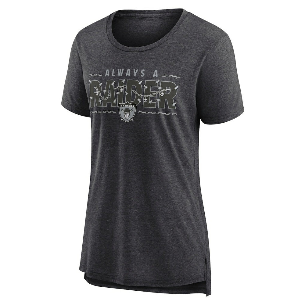 Nike Las Vegas Raiders Women's Vintage Graphic Tri-Blend Scoop Neck T-Shirt Charcoal