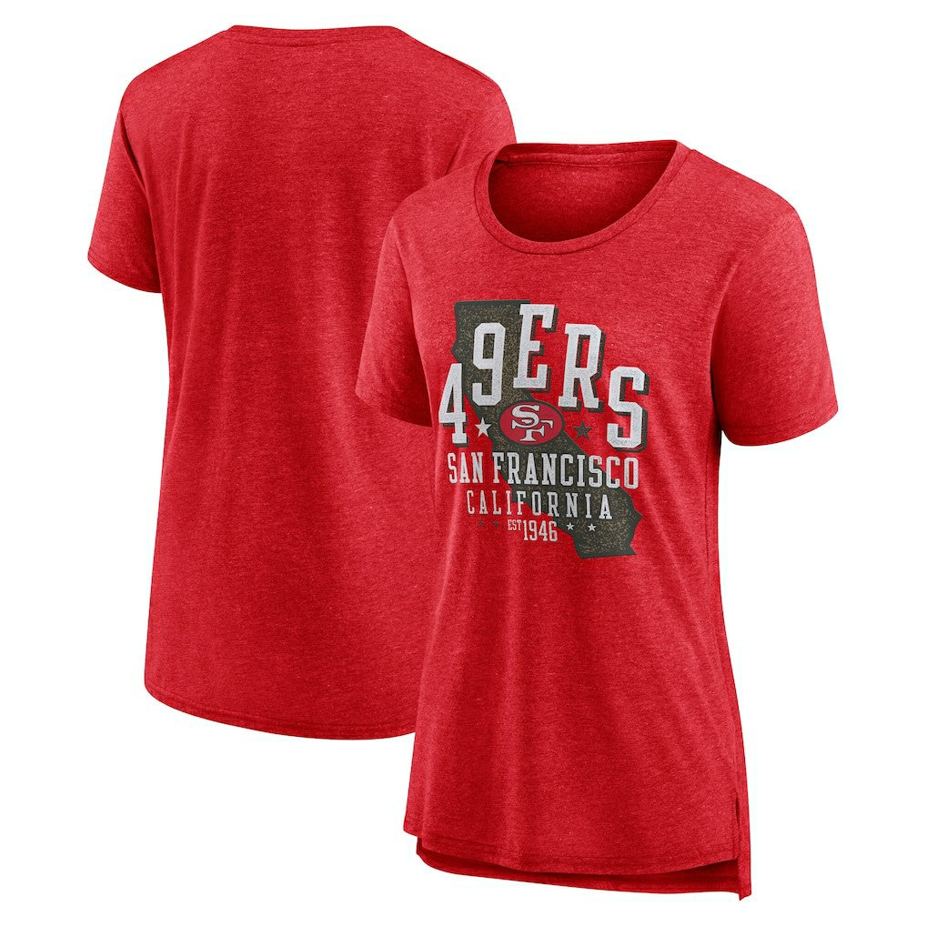 Nike San Francisco 49ers Women's Vintage Graphic Tri-Blend Scoop Neck T-Shirt Scarlet