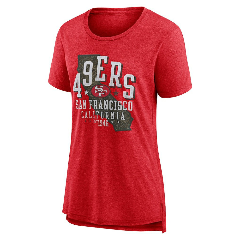 Nike San Francisco 49ers Women's Vintage Graphic Tri-Blend Scoop Neck T-Shirt Scarlet