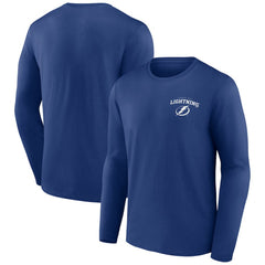Tampa Bay Lightning Blue Team Lockup Long Sleeve T-Shirt - NHL 202391399