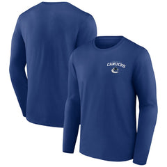 Vancouver Canucks Blue Team Lockup Long Sleeve T-Shirt - NHL 202391456