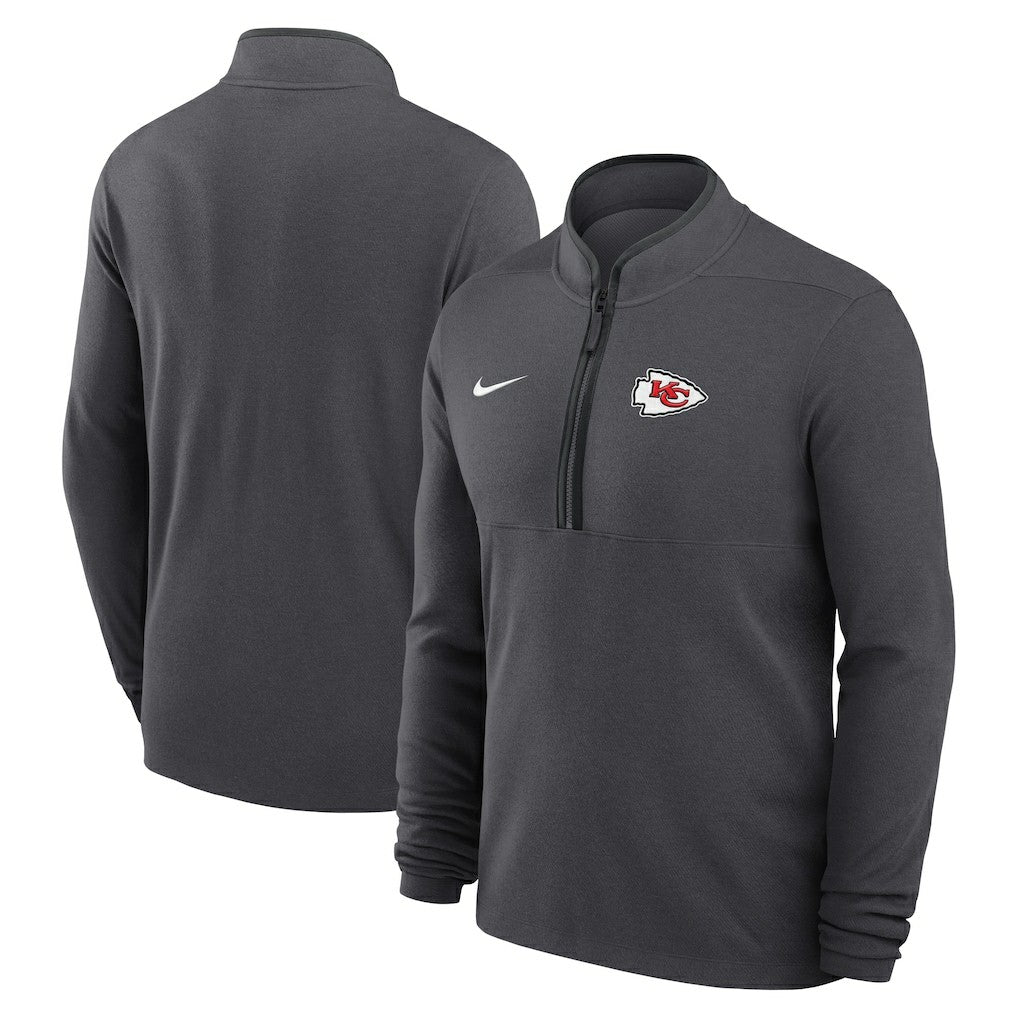 Nike Kansas City Chiefs Lightweight Victory Dri-FIT Half-Zip Pullover Anthracite