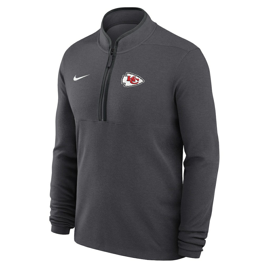 Nike Kansas City Chiefs Lightweight Victory Dri-FIT Half-Zip Pullover Anthracite