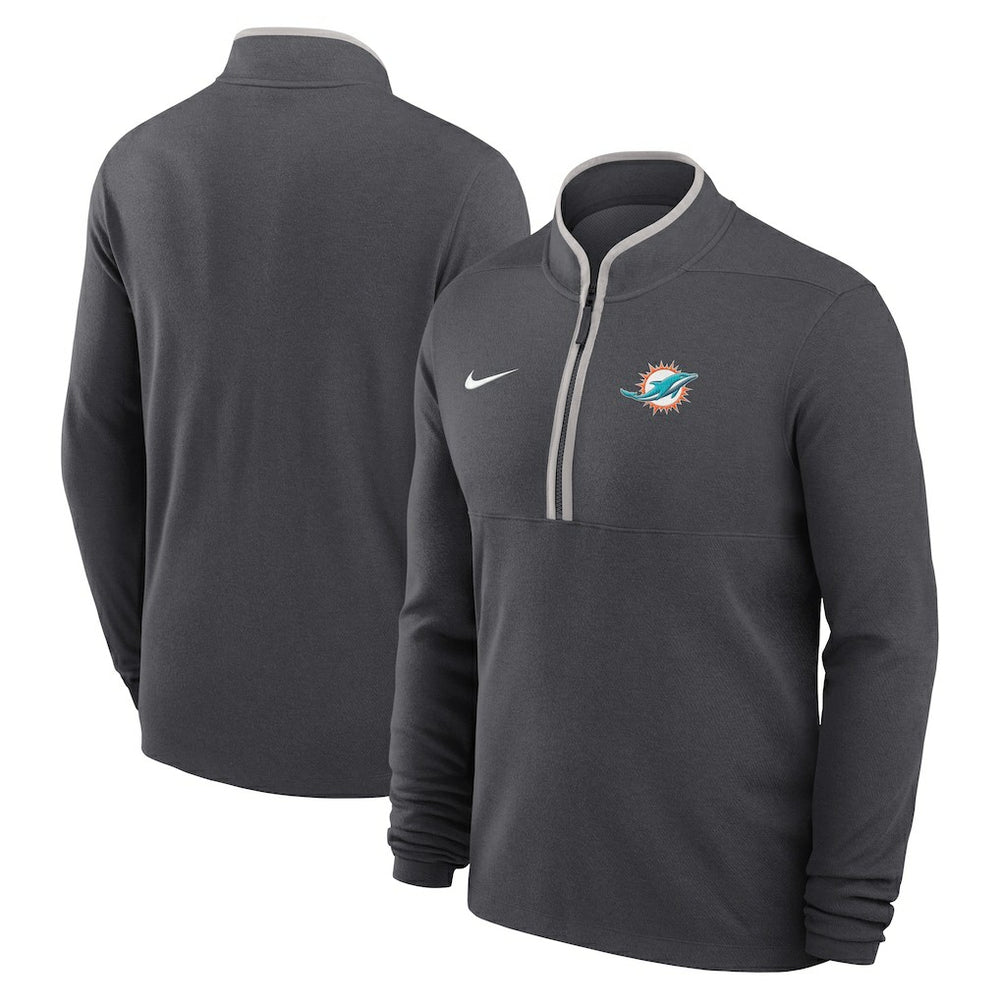 Nike Miami Dolphins Lightweight Victory Dri-FIT Half-Zip Pullover Anthracite