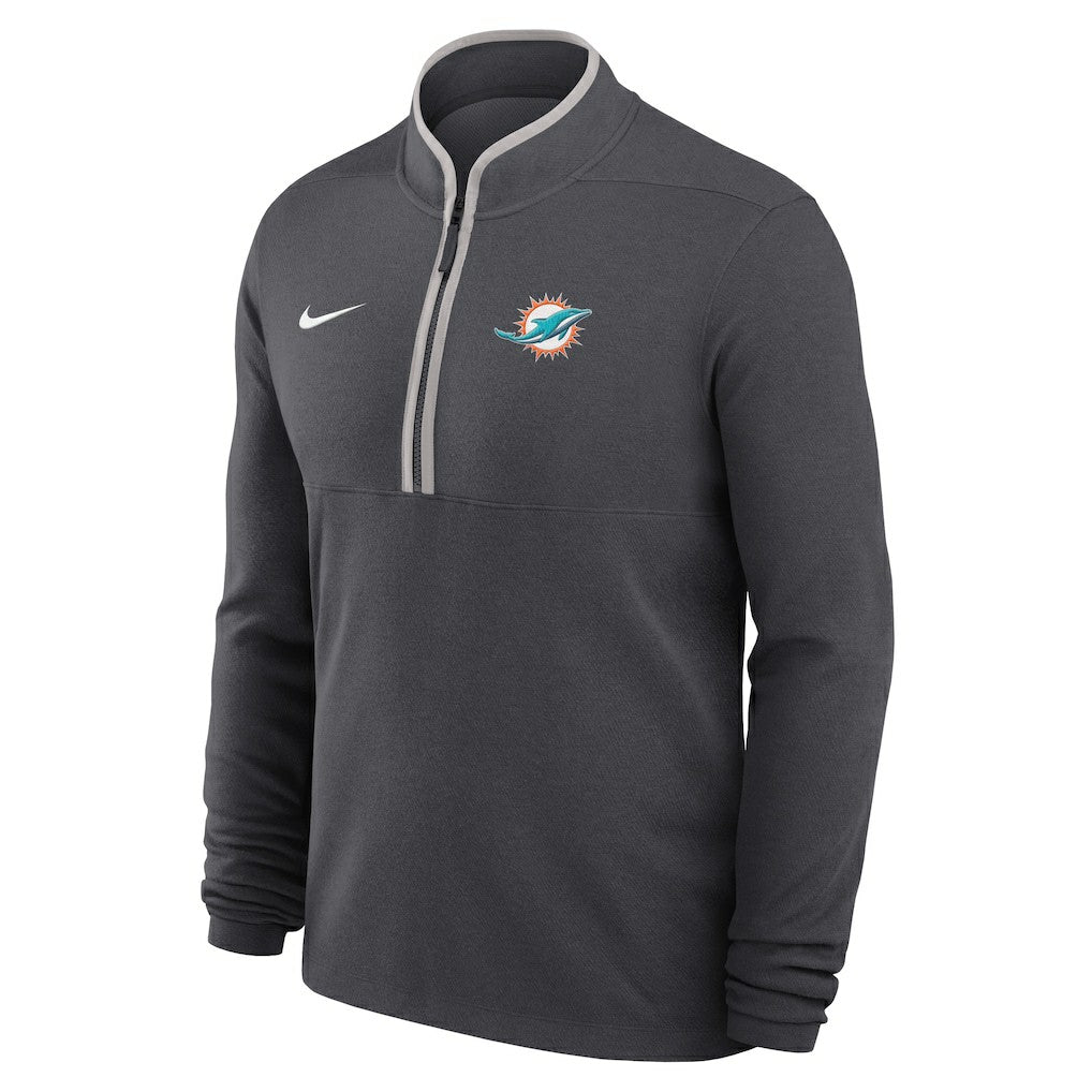 Nike Miami Dolphins Lightweight Victory Dri-FIT Half-Zip Pullover Anthracite