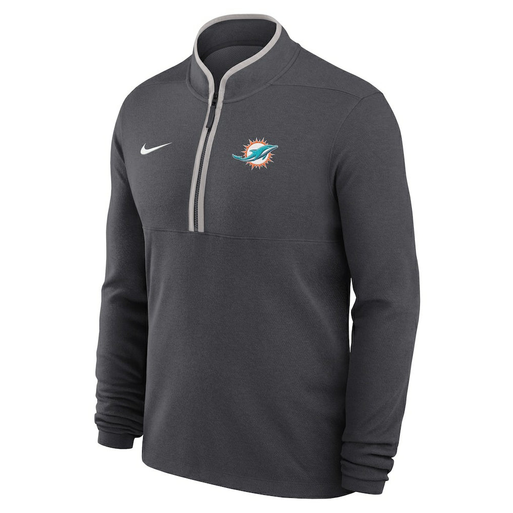 Nike Miami Dolphins Lightweight Victory Dri-FIT Half-Zip Pullover Anthracite
