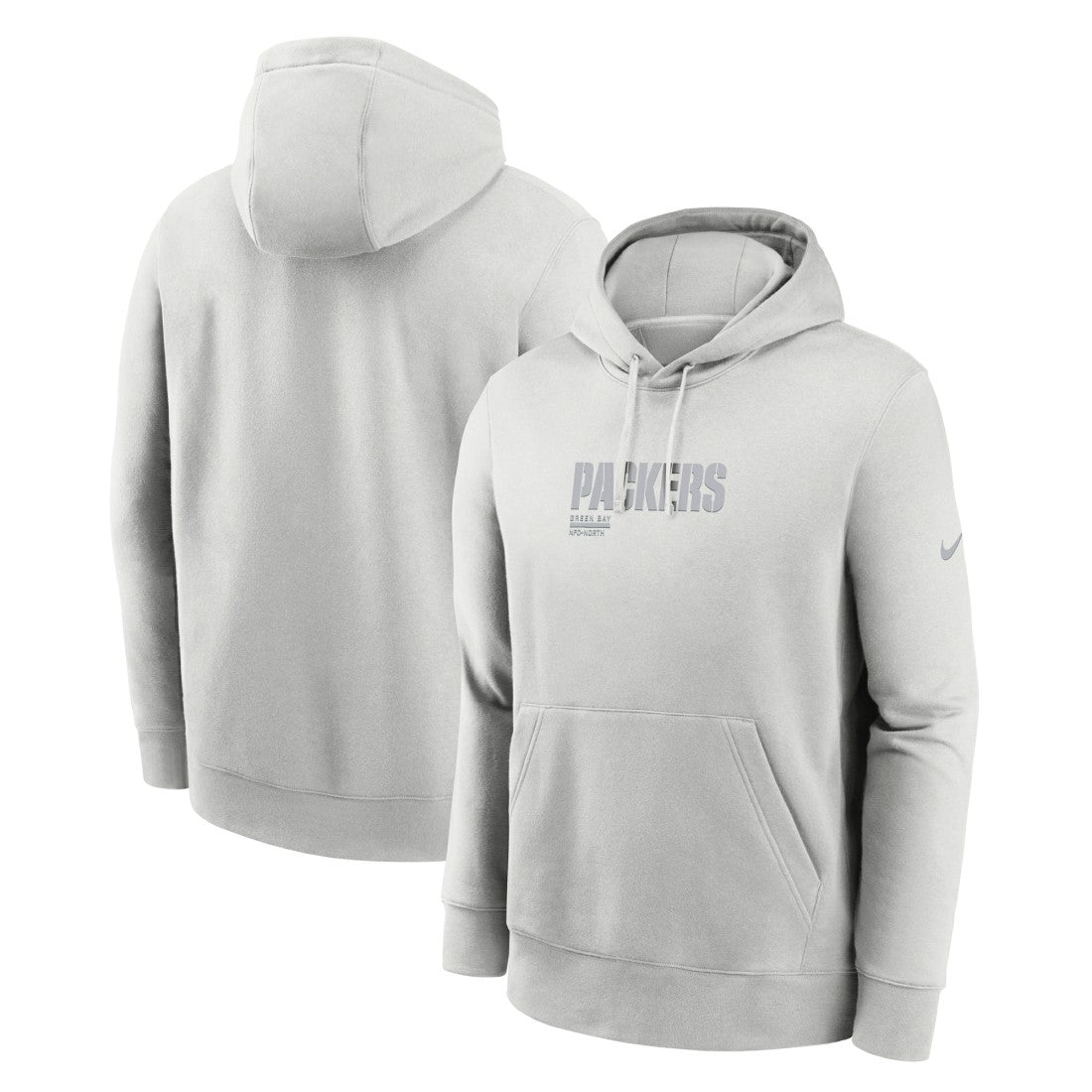 Nike Green Bay Packers Edge Pack French Terry Club Pullover Hoodie Gray