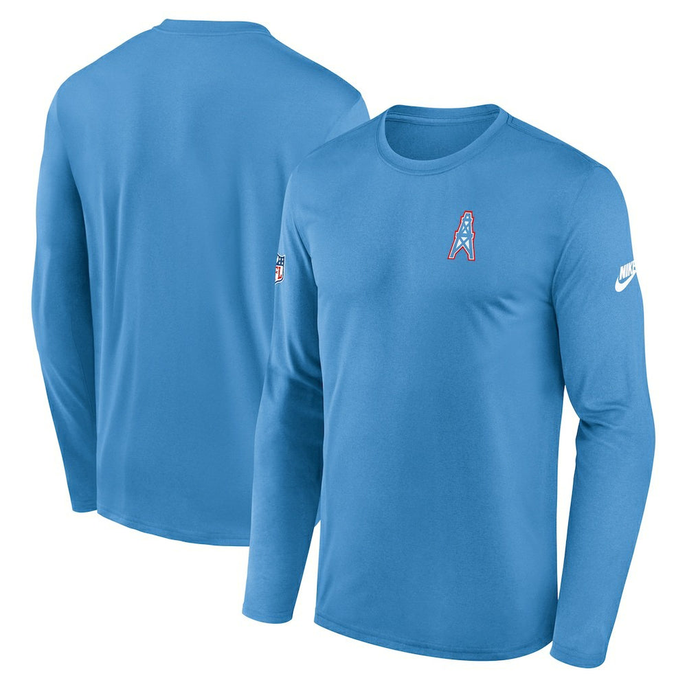 Nike Tennessee Titans Legend Oilers Throwback Dri-FIT Long Sleeve T-Shirt Navy