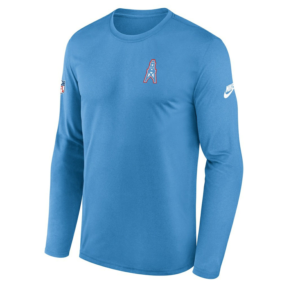 Nike Tennessee Titans Legend Oilers Throwback Dri-FIT Long Sleeve T-Shirt Navy