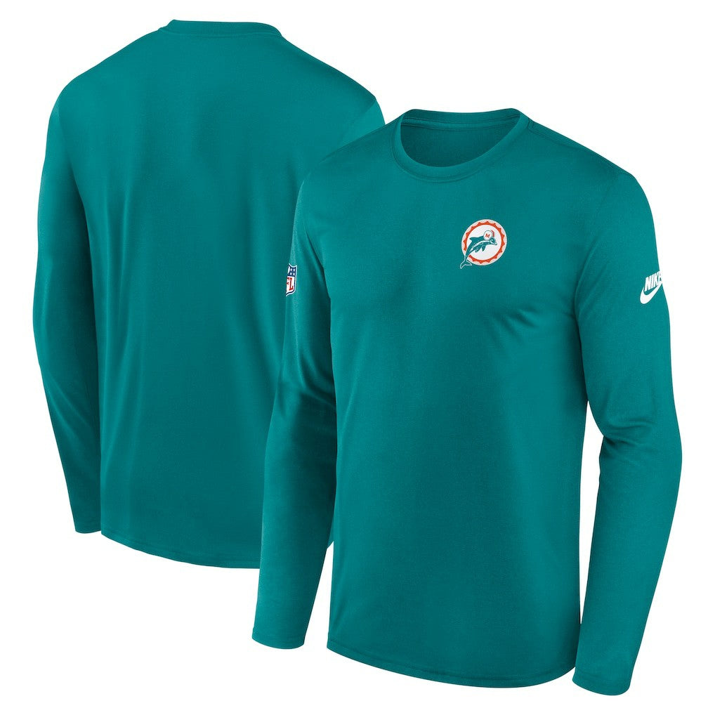 Nike Miami Dolphins Legend Small Logo Dri-FIT Long Sleeve T-Shirt Aqua