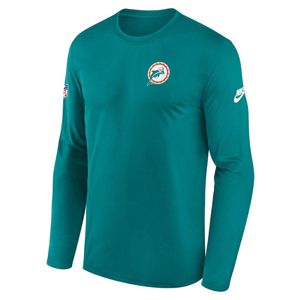 Nike Miami Dolphins Legend Small Logo Dri-FIT Long Sleeve T-Shirt Aqua