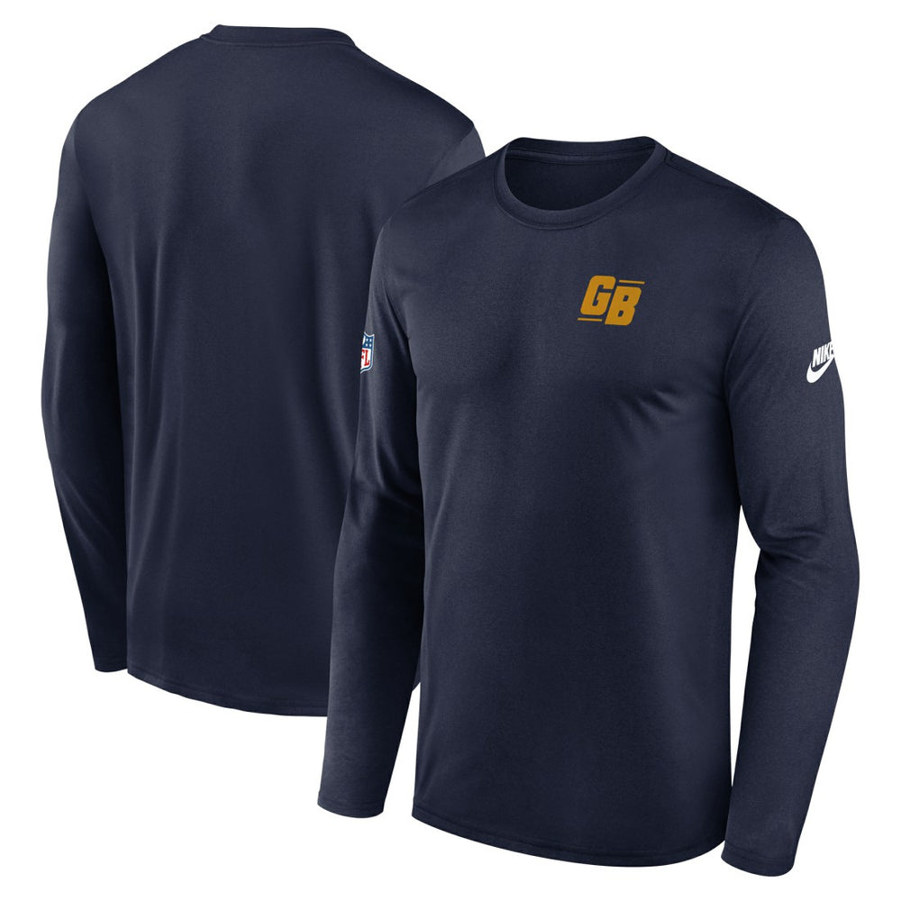 Nike Green Bay Packers Legend Small Logo Dri-FIT Long Sleeve T-Shirt Navy
