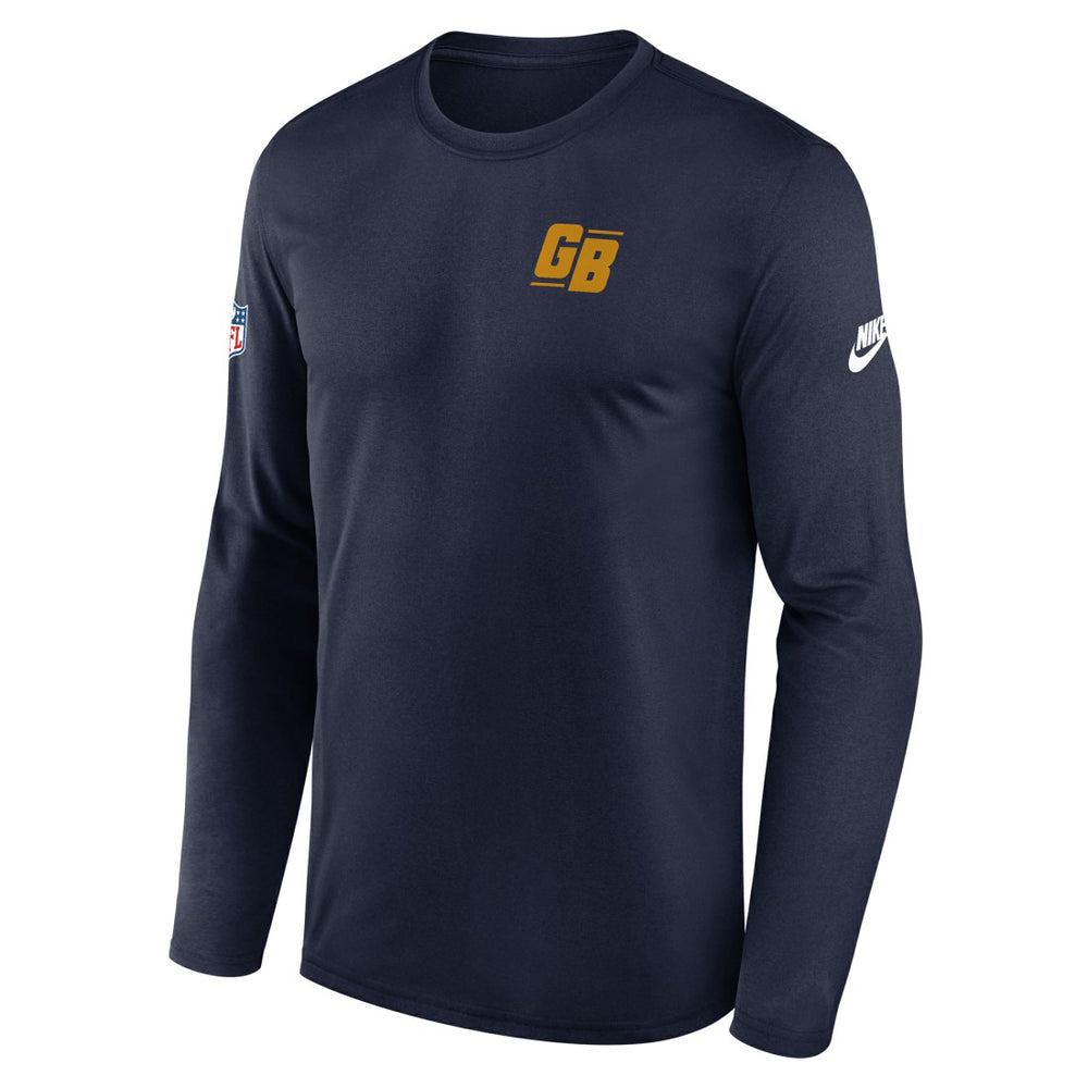 Nike Green Bay Packers Legend Small Logo Dri-FIT Long Sleeve T-Shirt Navy