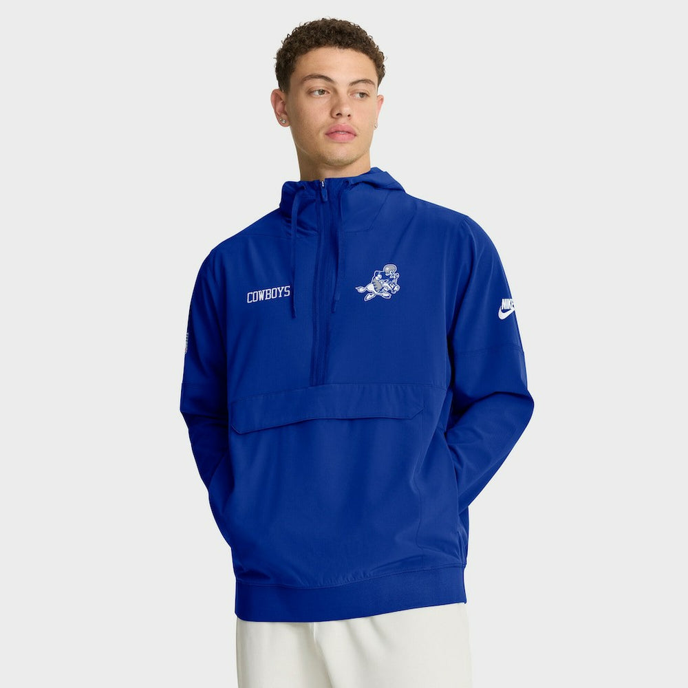 Nike Dallas Cowboys Sideline Alt Pack Anorak Half-Zip Hoodie Jacket Royal