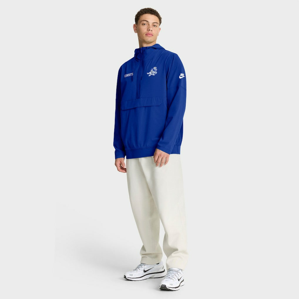 Nike Dallas Cowboys Sideline Alt Pack Anorak Half-Zip Hoodie Jacket Royal