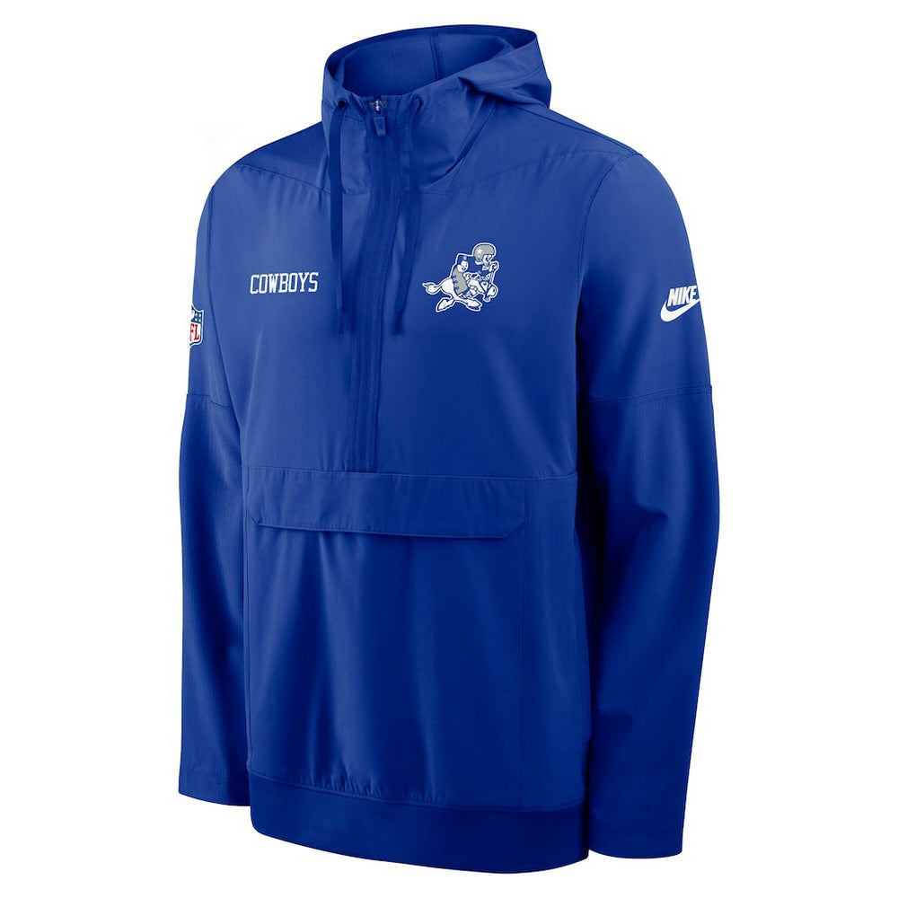 Nike Dallas Cowboys Sideline Alt Pack Anorak Half-Zip Hoodie Jacket Royal