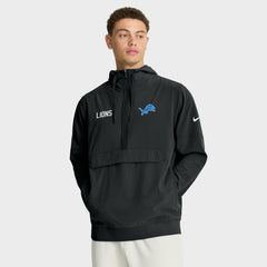 Nike Detroit Lions Sideline Alt Pack Anorak Half-Zip Hoodie Jacket Black