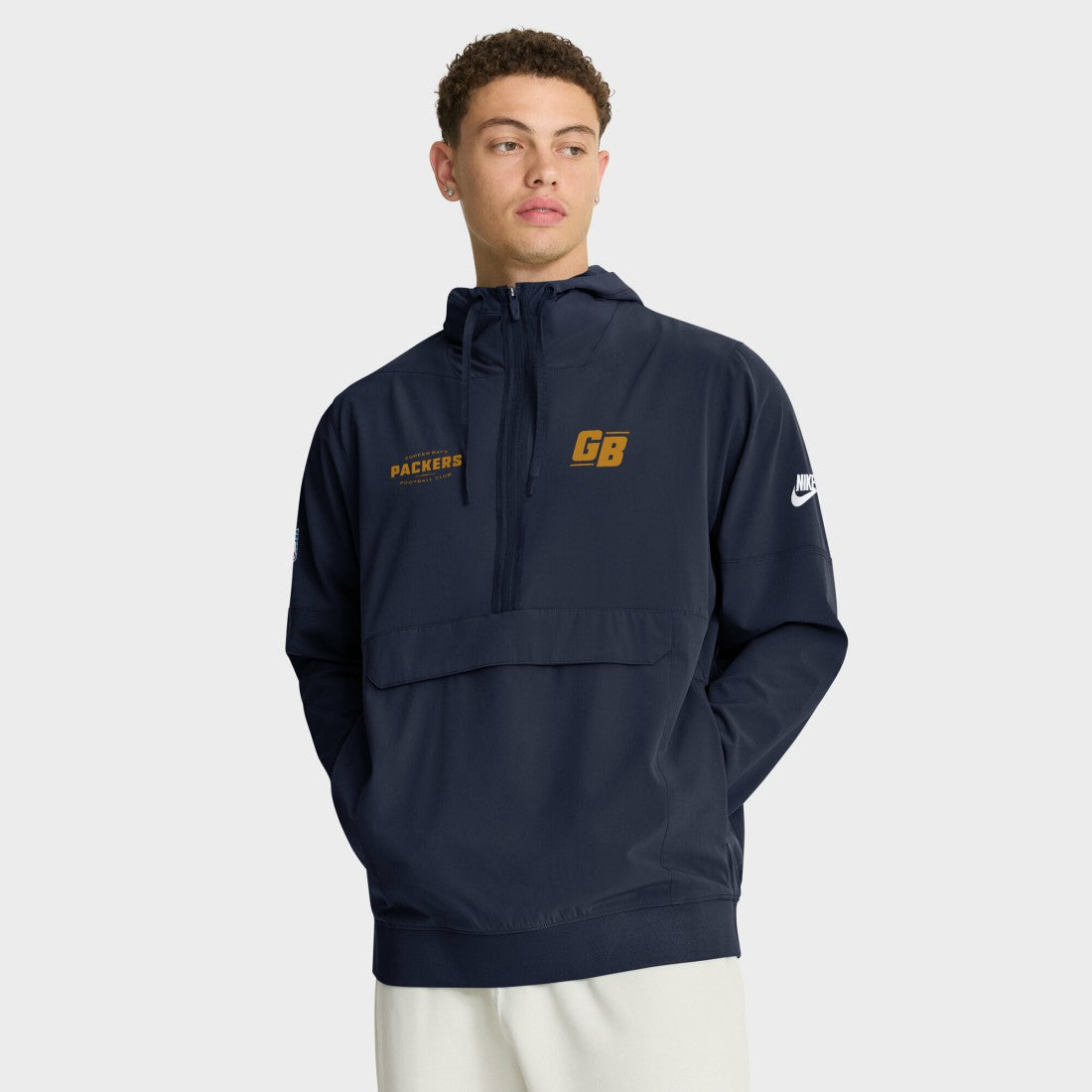 Nike Green Bay Packers The 1923 Classic Sideline Half-Zip Anorak Jacket Navy