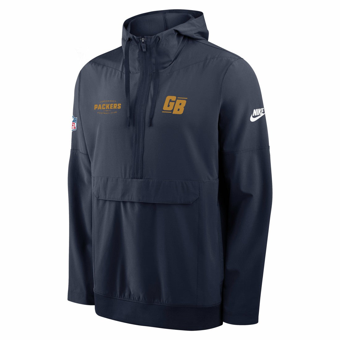 Nike Green Bay Packers The 1923 Classic Sideline Half-Zip Anorak Jacket Navy