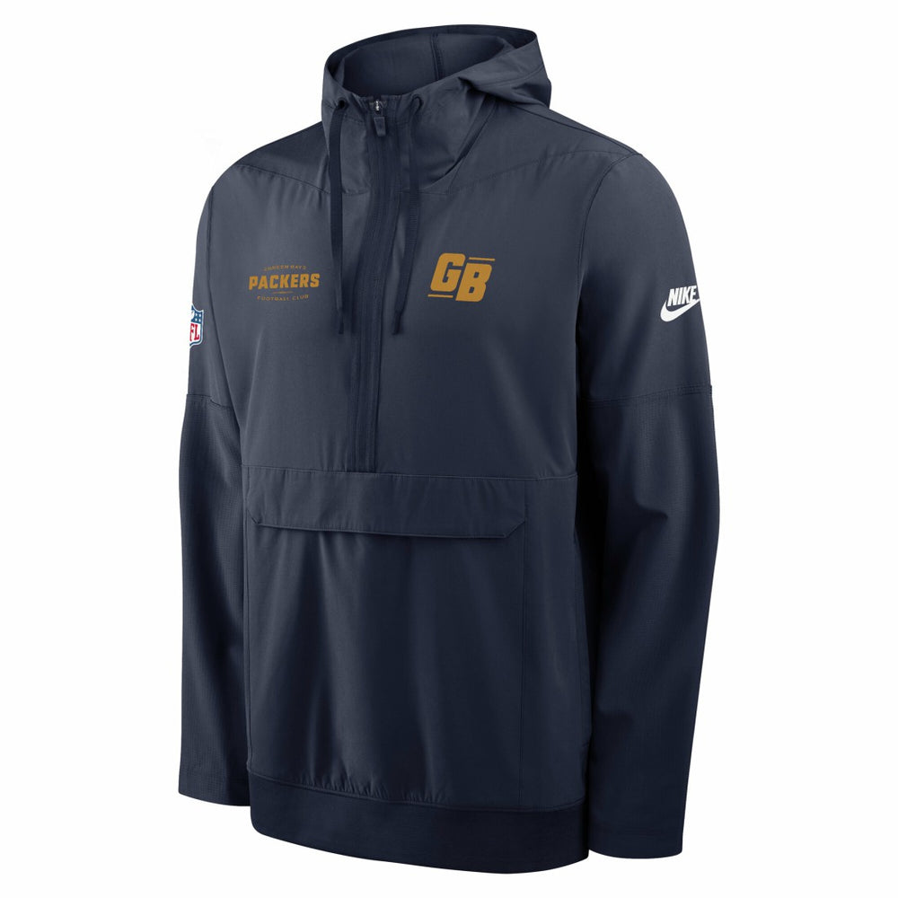 Nike Green Bay Packers The 1923 Classic Sideline Half-Zip Anorak Jacket Navy
