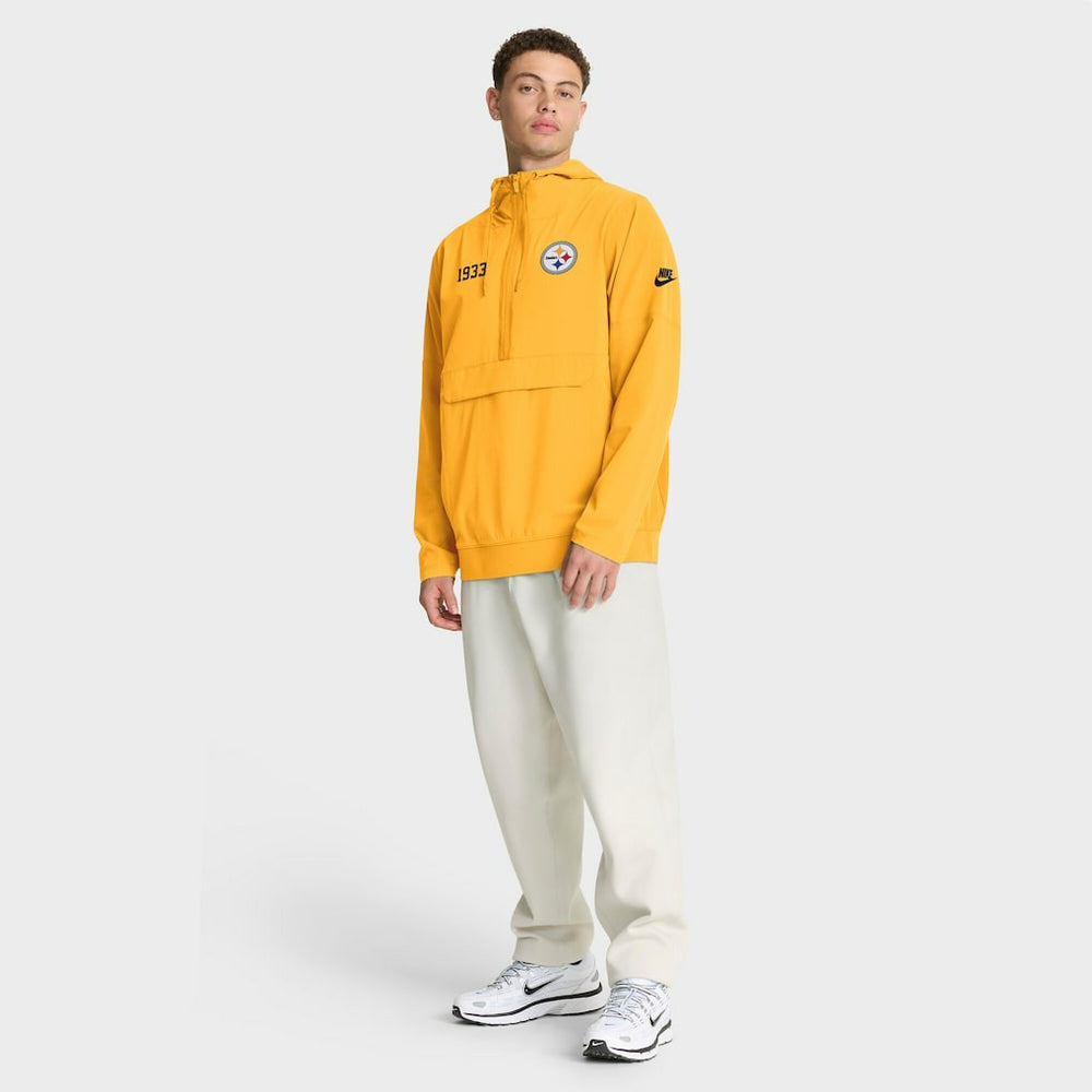 Nike Pittsburgh Steelers 1933 Sideline Alt Pack Anorak Half-Zip Hoodie Jacket Gold