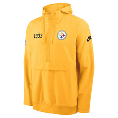 Nike Pittsburgh Steelers 1933 Sideline Alt Pack Anorak Half-Zip Hoodie Jacket Gold