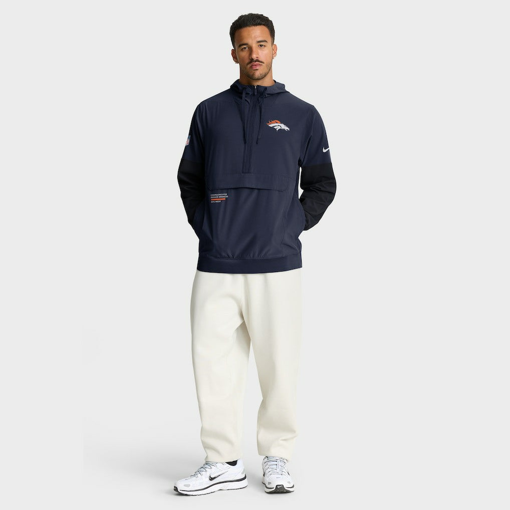 Nike Denver Broncos Sideline Anorak Half-Zip Hoodie Jacket Navy