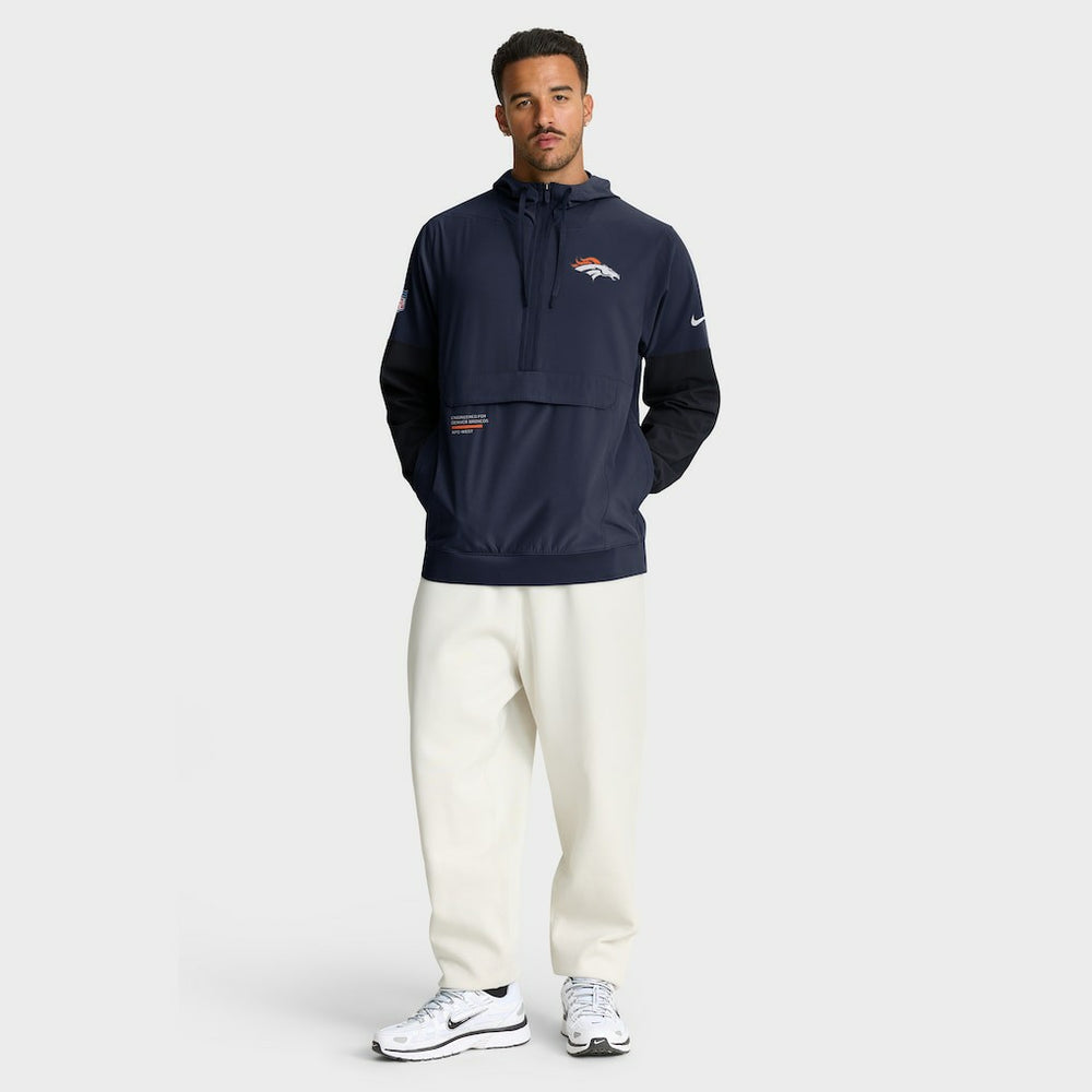 Nike Denver Broncos Sideline Anorak Half-Zip Hoodie Jacket Navy