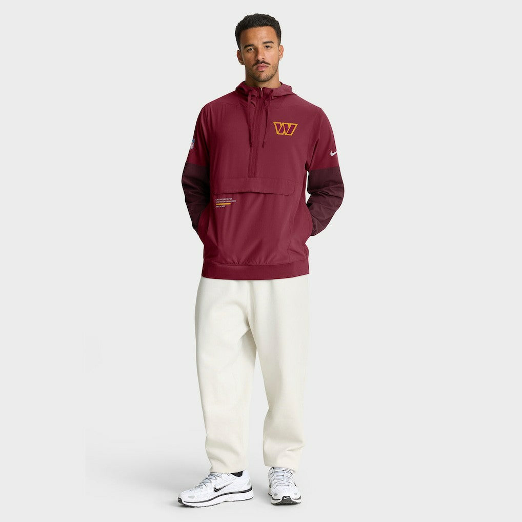 Nike Washington Commanders Sideline Anorak Half-Zip Hoodie Jacket Burgundy