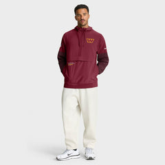 Nike Washington Commanders Sideline Anorak Half-Zip Hoodie Jacket Burgundy