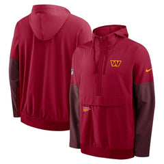 Nike Washington Commanders Sideline Anorak Half-Zip Hoodie Jacket Burgundy
