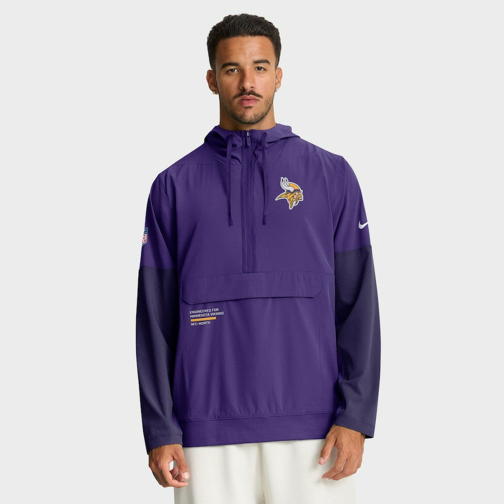 Nike Minnesota Vikings Sideline Anorak Half-Zip Hoodie Jacket Purple