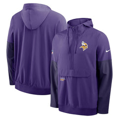 Nike Minnesota Vikings Sideline Anorak Half-Zip Hoodie Jacket Purple