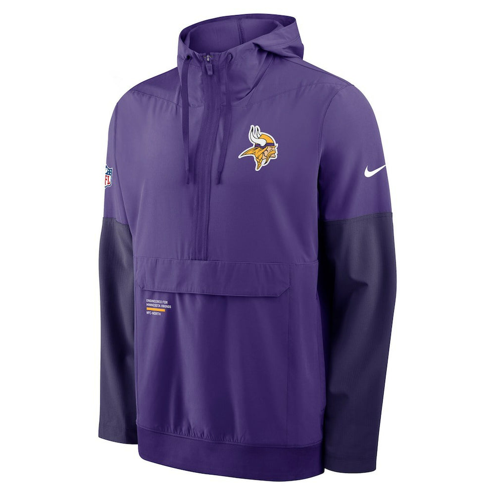 Nike Minnesota Vikings Sideline Anorak Half-Zip Hoodie Jacket Purple