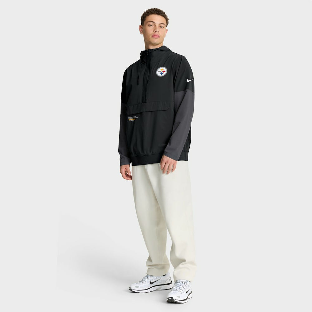Nike Pittsburgh Steelers Sideline Anorak Half-Zip Hoodie Jacket Black