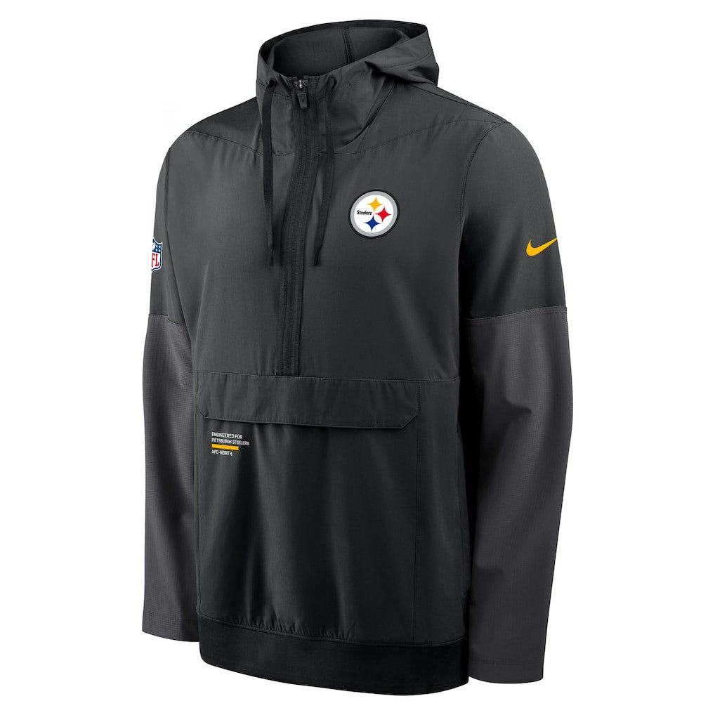 Nike Pittsburgh Steelers Sideline Anorak Half-Zip Hoodie Jacket Black