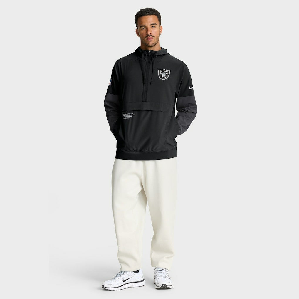 Nike Las Vegas Raiders Sideline Anorak Half-Zip Hoodie Jacket Black