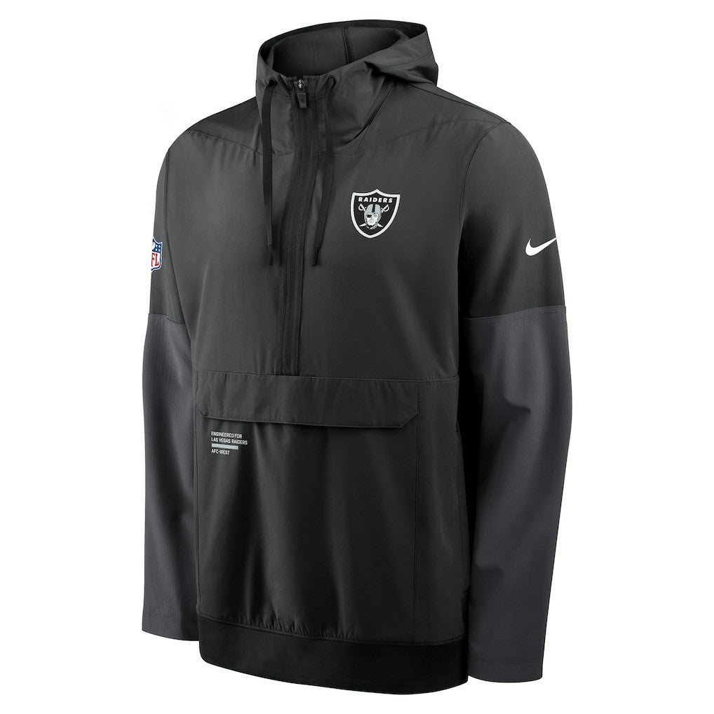 Nike Las Vegas Raiders Sideline Anorak Half-Zip Hoodie Jacket Black