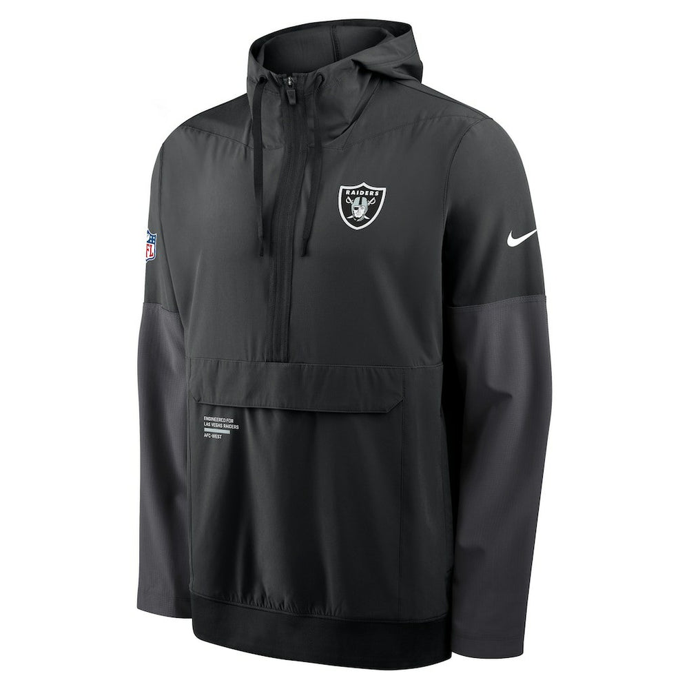 Nike Las Vegas Raiders Sideline Anorak Half-Zip Hoodie Jacket Black