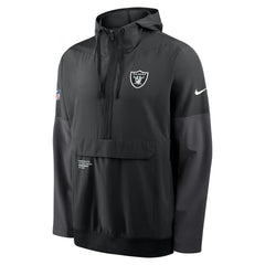 Nike Las Vegas Raiders Sideline Anorak Half-Zip Hoodie Jacket Black