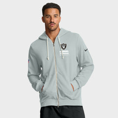 Nike Las Vegas Raiders Sideline Standard Issue Utility Player Dri-FIT Full-Zip Hoodie Silver