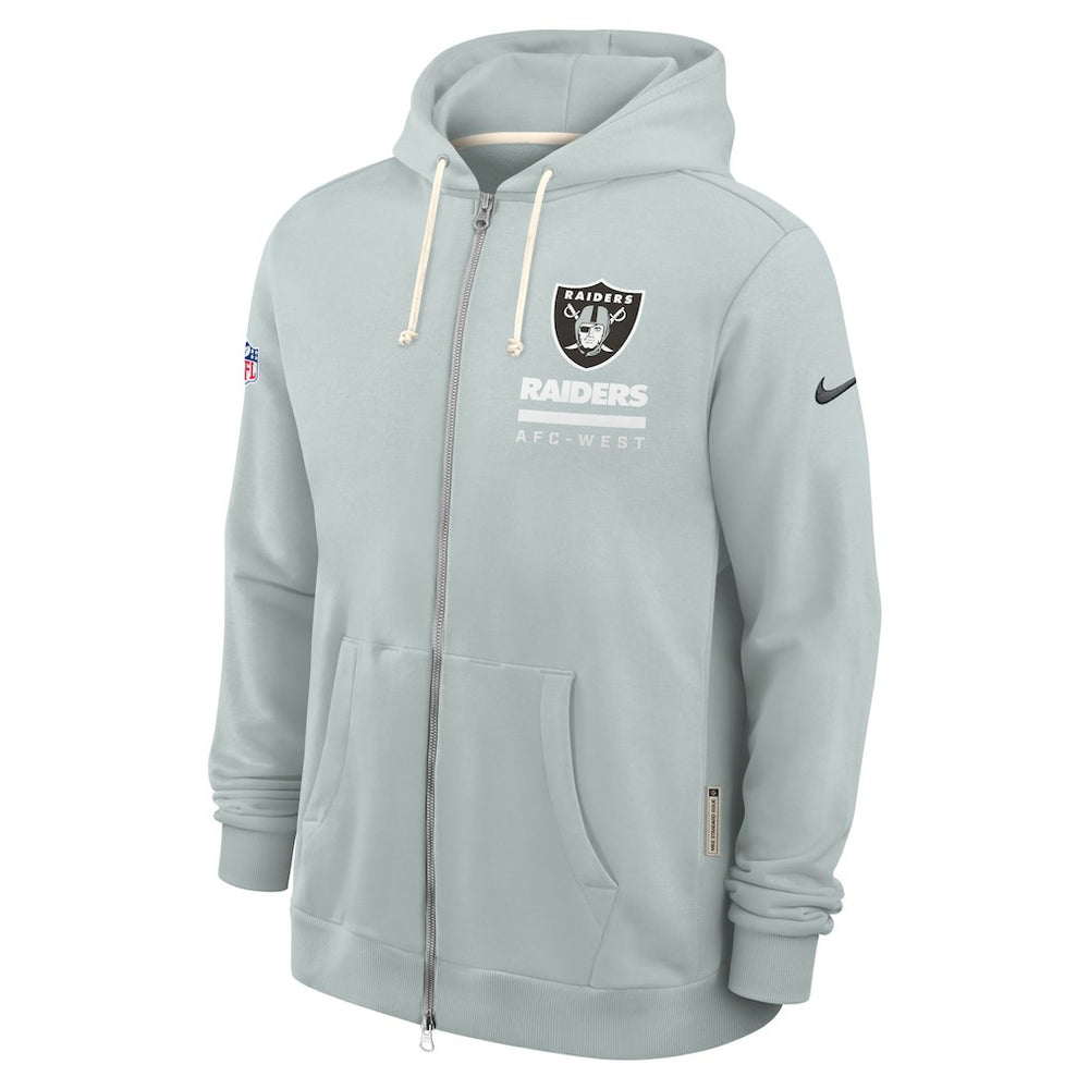 Nike Las Vegas Raiders Sideline Standard Issue Utility Player Dri-FIT Full-Zip Hoodie Silver