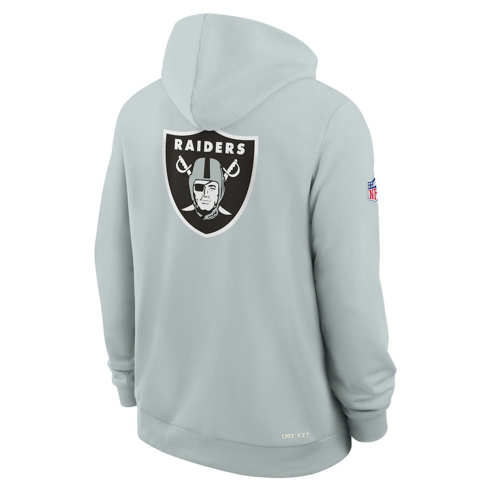 Nike Las Vegas Raiders Sideline Standard Issue Utility Player Dri-FIT Full-Zip Hoodie Silver
