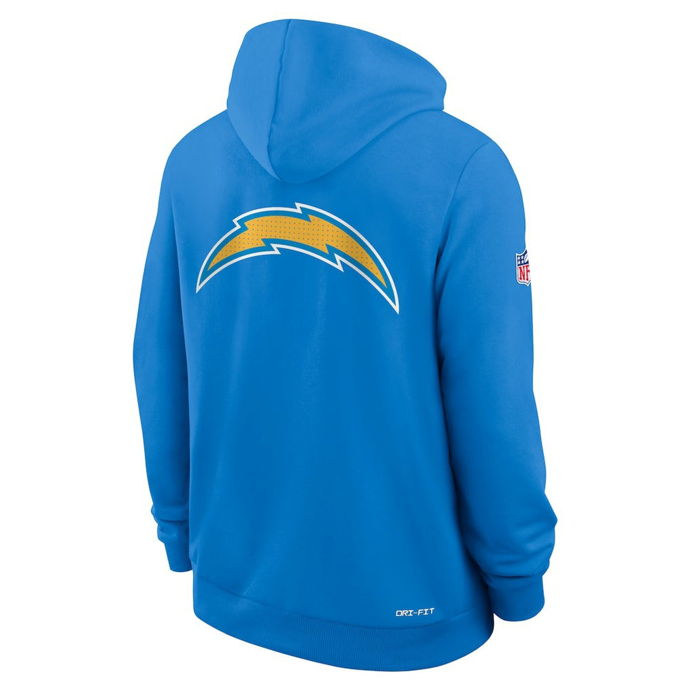 Nike Los Angeles Chargers Sideline Standard Issue Utility Player Dri-FIT Full-Zip Hoodie Powder Blue