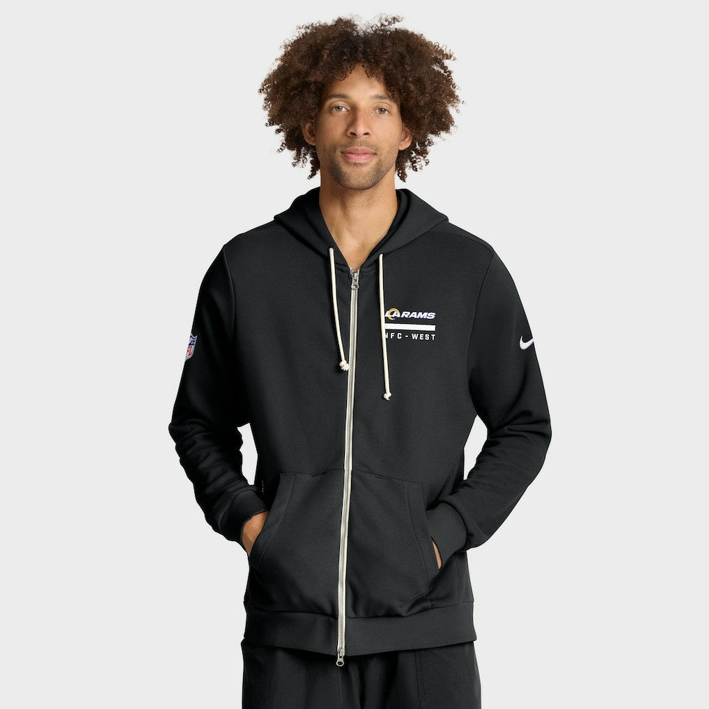 Nike Los Angeles Rams Sideline Standard Issue Utility Player Dri-FIT Full-Zip Hoodie Black