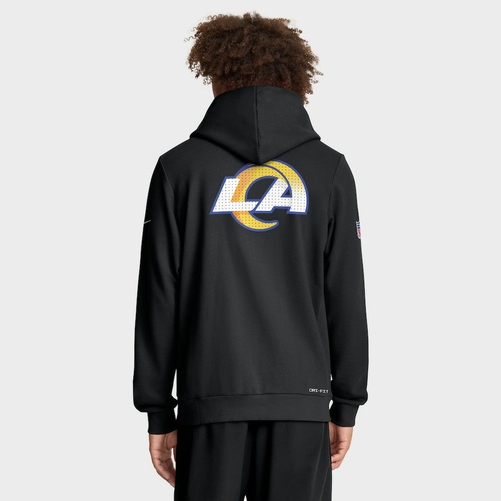 Nike Los Angeles Rams Sideline Standard Issue Utility Player Dri-FIT Full-Zip Hoodie Black