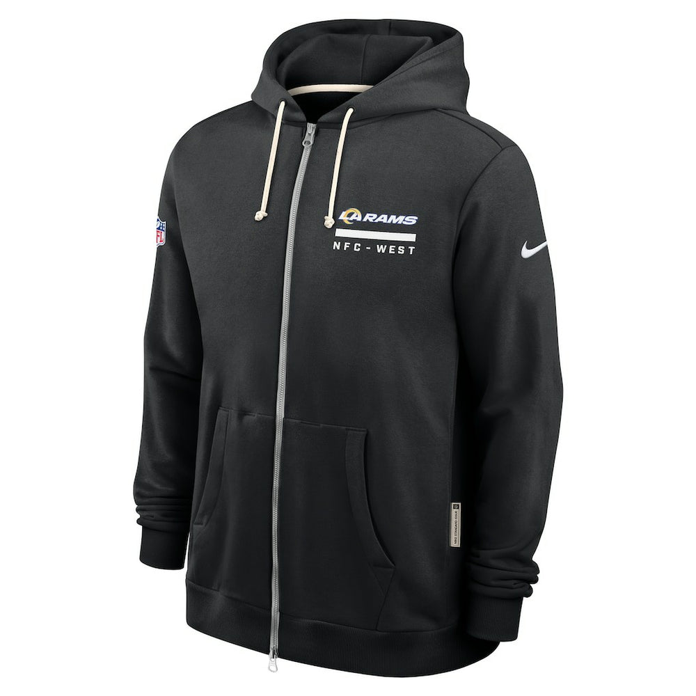 Nike Los Angeles Rams Sideline Standard Issue Utility Player Dri-FIT Full-Zip Hoodie Black